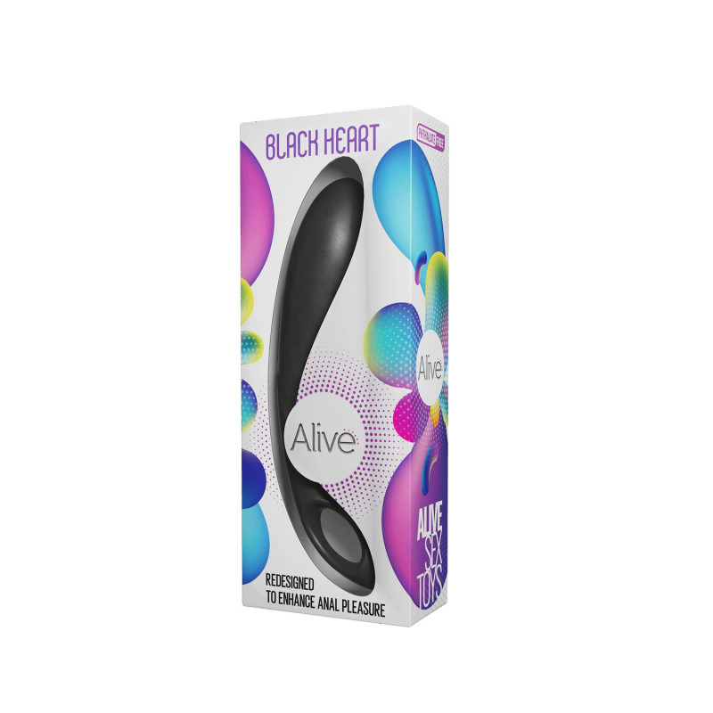Анальний стимулятор Alive Black Heart Teal Black, макс. діаметр 3,6см