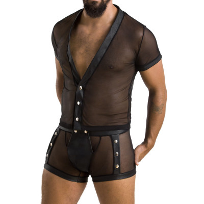 Чоловічий боді + труси 052 SET MICHAEL Black S/M - Passion