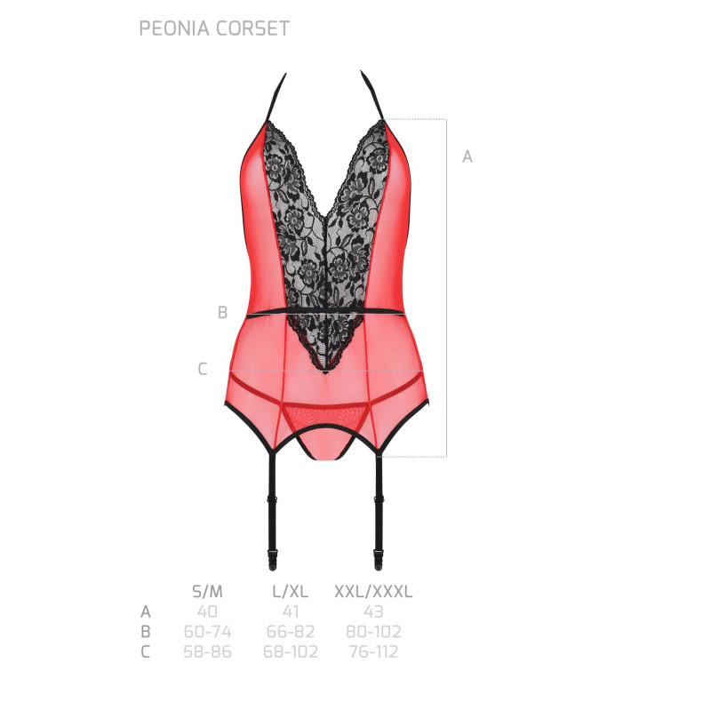 Корсет PEONIA CORSET Red L/XL Passion