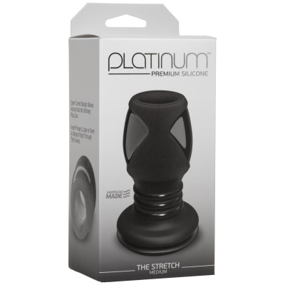 Анальний тунель Doc Johnson Platinum Premium Silicone - The Stretch Medium - Black (м'ята упаковка)