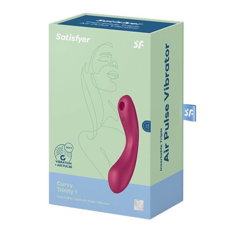 Вакуумний стимулятор із вібрацією Satisfyer Curvy Trinity 1 Red