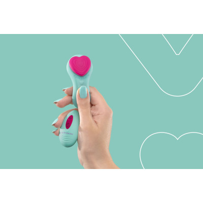 Вібратор в трусики FairyGasm HeartGem Green, пульт дистанційного керування, на магніті