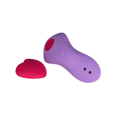 Вібратор в трусики FairyGasm HeartGem Violet, пульт дистанційного керування, на магніті