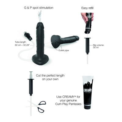 Закінчуючий фалоімітатор Strap-On-Me SQUIRTING CUM DILDO REALISTIC Black L