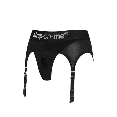 Труси для страпону з підв'язками для панчох Strap-On-Me REBEL HARNESS - L (м'ята упаковка)