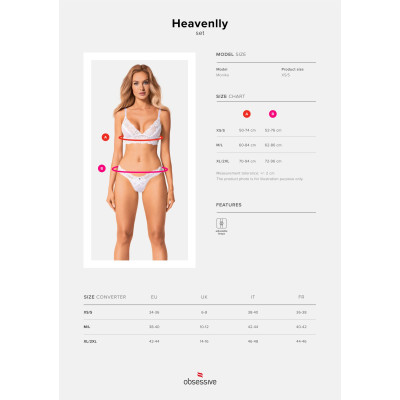 Комплект білизни Obsessive Heavenlly XL/2XL (сет з 2)