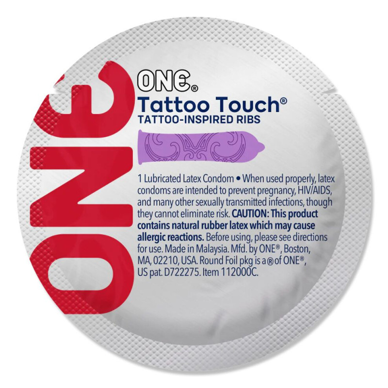 Презервативи ONE Tattoo Touch 100 шт, мегапак