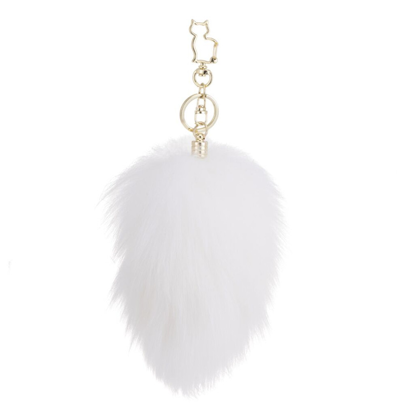 Металева анальна пробка Кролячий хвіст LOCKINK SEVANDA White Bunny-Tail Anal Pear-shape Plug