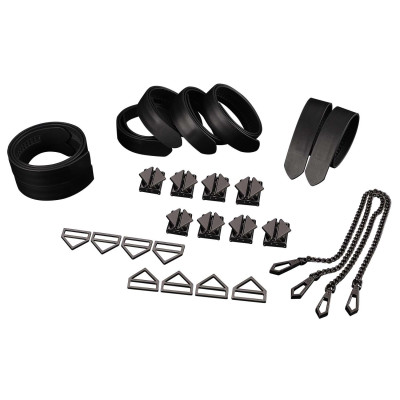 Набір з 8 ременів для зв'язування LOCKINK 8-Bondage-Straps Restraint Set - Black