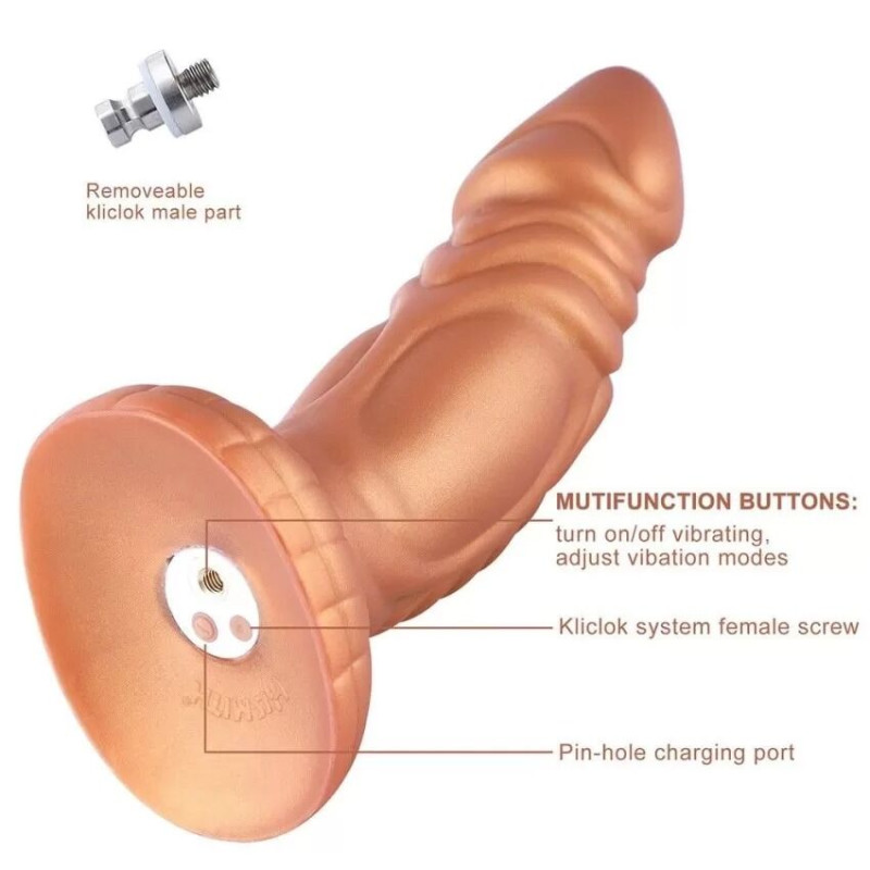 Силіконовий ділдо з вібрацією Hismith Slightly Curved Vibrating Monster Series