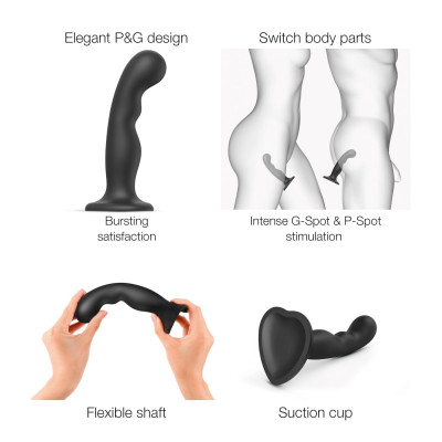 Насадка для страпону Strap-On-Me Dildo Plug P&G Black S