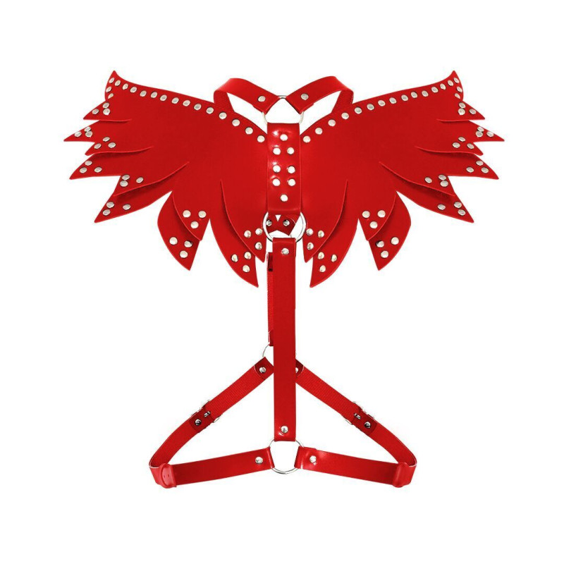 Жіноча портупея Art of Sex - Wings червона L-2XL, екошкіра