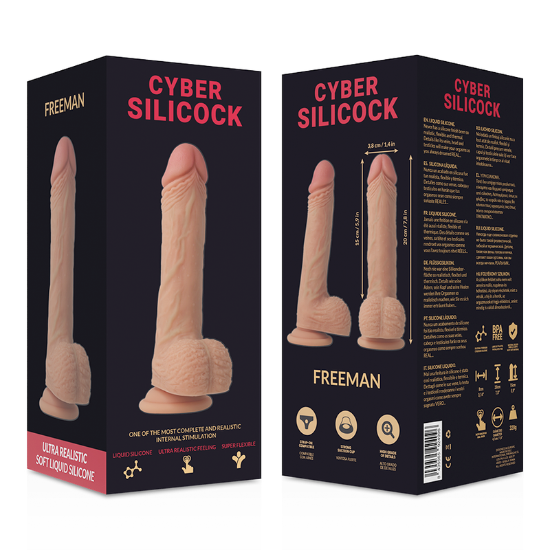 Фалоімітатор на присосці Freeman, 20 см CYBER SILICOCK (Іспанія)