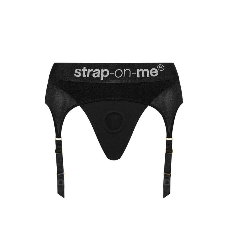 Труси для страпону з підв'язками для панчох Strap-On-Me REBEL HARNESS - XS