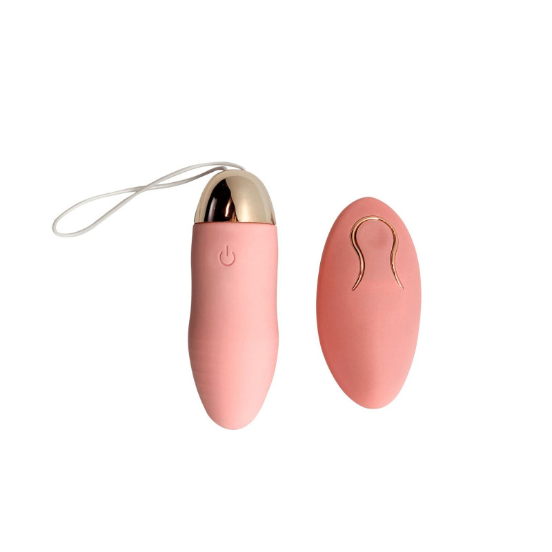 Віброяйце Wooomy Dingus Vibration Egg з пультом ДК, бежеве, 8.4х2.9 см