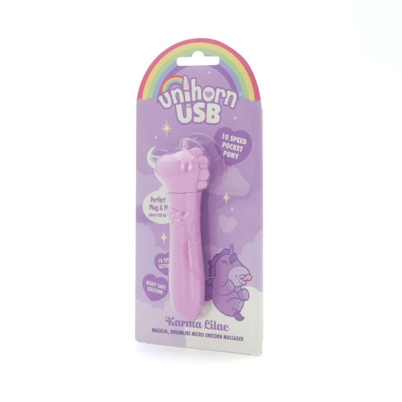 Вібратор-єдиноріжка Unihorn USB Bullet - Karma Lilac, віброкуля, USB зарядка
