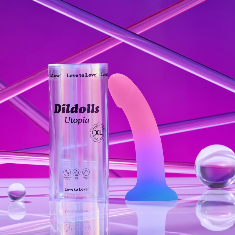 Ділдо з кольоровим градієнтом Love To Love DILDOLLS - UTOPIA XL ультрам'який