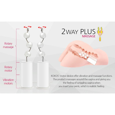 Мастурбатор Kokos Hera Hip Real 2WayPlus з вібрацією та масажем