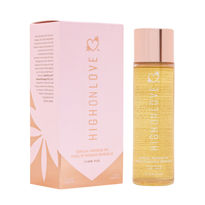 Масажна олія з ароматом личі та мартіні HighOnLove Sensual Massage Oil Lychee Martini, 120 мл