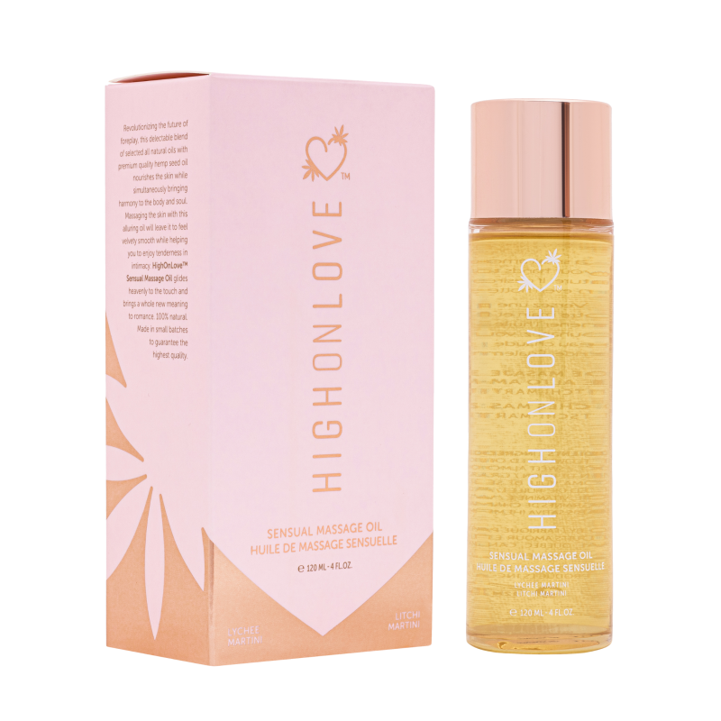 Масажна олія з ароматом личі та мартіні HighOnLove Sensual Massage Oil Lychee Martini, 120 мл