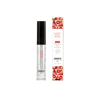 Стимулюючий блиск для губ EXSENS Strawberry Hot Kiss 7 мл, зігріває та охолоджує