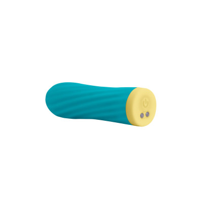 Віброкуль S Pleasures Bullets Twist & Shout Turquoise, бірюзова, ребриста поверхня, 10 режимів