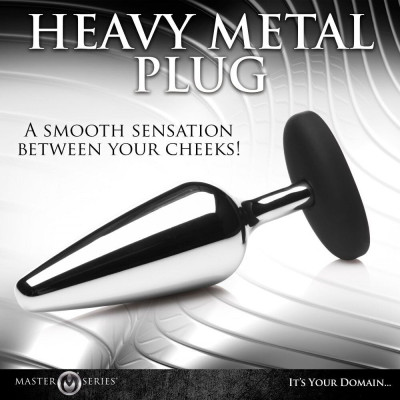 Анальна пробка Master Series Butt Slut Metal & Silicone Butt Plug - Silver