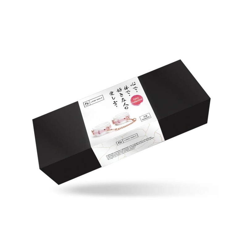 Наручники Liebe Seele White & Pink Fairy Goat Leather Hand Cuffs