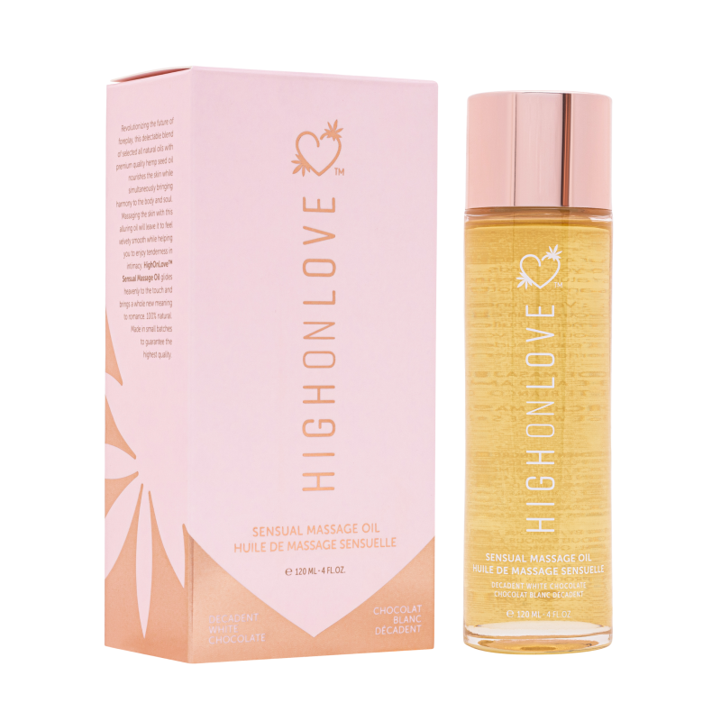 Масажна олія з ароматом білого шоколаду Sensual Massage Oil Decadent White Chocolate, 120 мл HighOnLove (Канада)