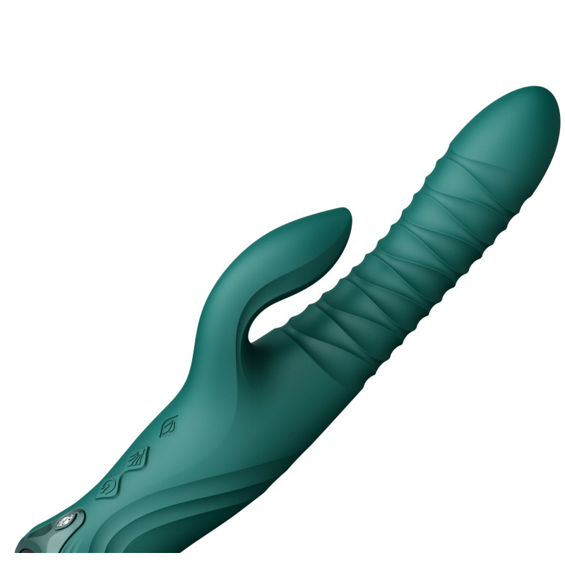 Пульсатор-кролик із вібрацією Zalo Mose 2 Turquoise Green
