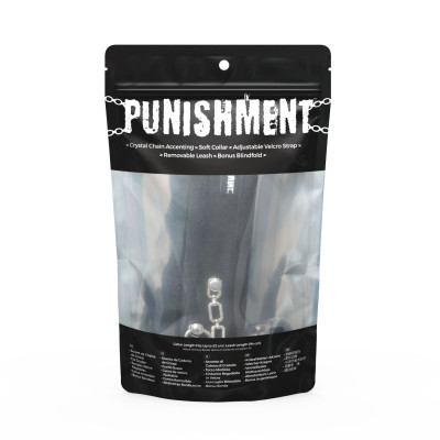 Нашийник з повідцем Punishment - Crystal Collar & Leash - Black