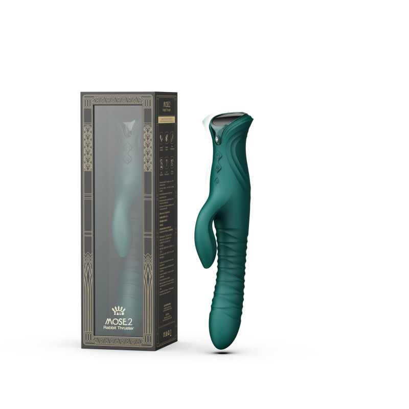 Пульсатор-кролик із вібрацією Zalo Mose 2 Turquoise Green