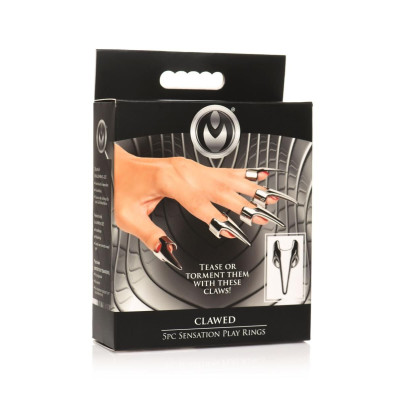 Набір каблучок з пазурами Master Series Five-Piece Sensation Claw Rings - Silver