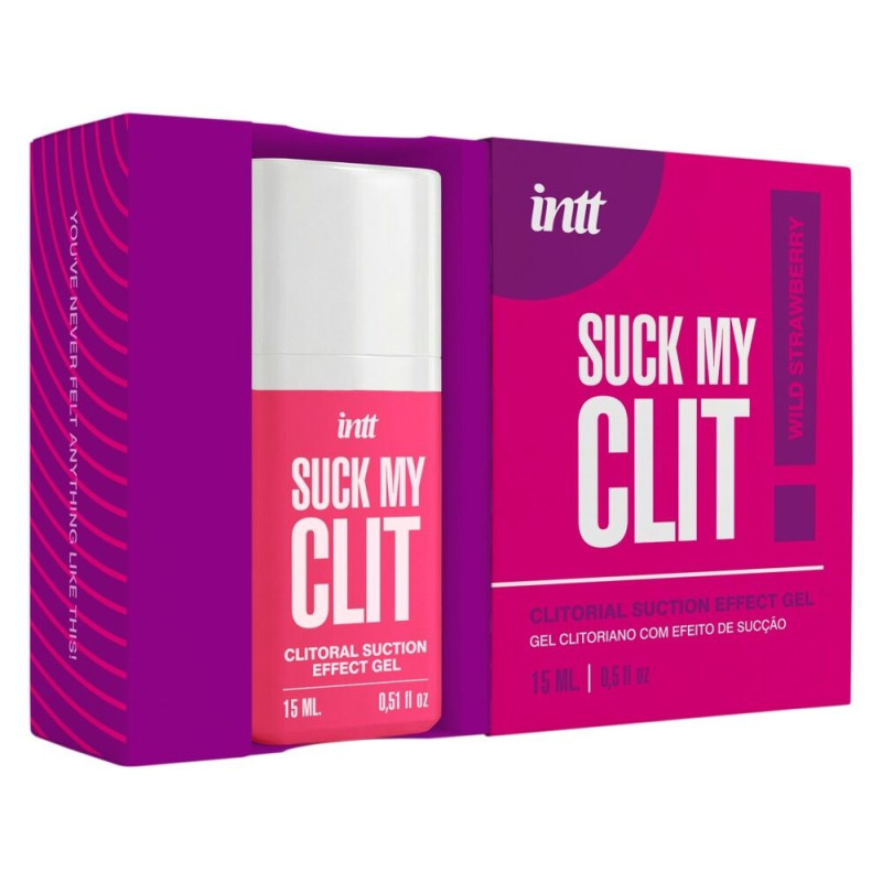 Смоктайзер для клітора Intt Suck My Clit – Wild Strawberry (Суниця),15 мл, гель з ефектом посмоктування