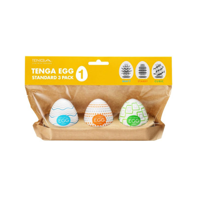 Набір яєць мастурбаторів Tenga Egg Standard 3 Pack 1 (Wavy, Starry, Cubic)