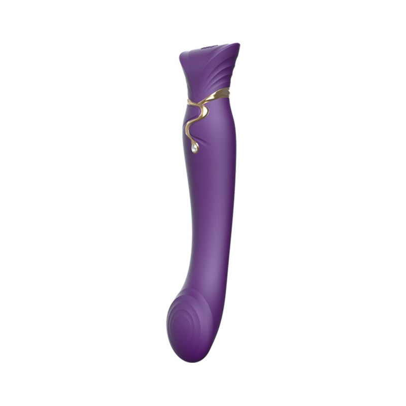 Смарт вібратор Zalo - Queen Twilight Purple, пульсуюча перлина, кристал Swarovski