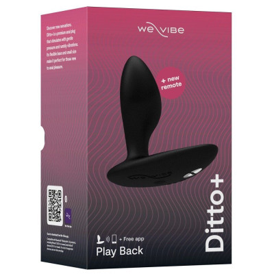 Анальна смарт-вібропробка We-Vibe Ditto+ Satin Black з пультом ДУ
