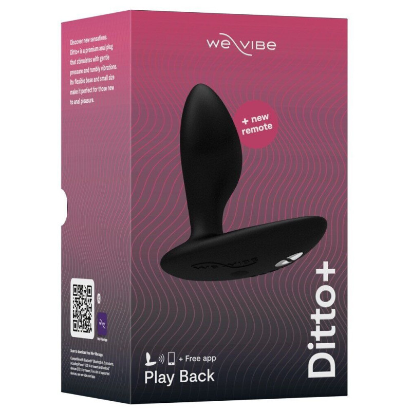 Анальна смарт-вібропробка We-Vibe Ditto+ Satin Black з пультом ДУ