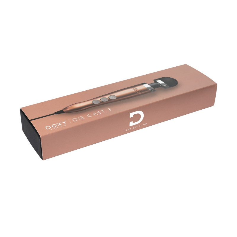 Вібромасажер DOXY Die Cast 3 Rose Gold, дуже потужний, живлення 220В, металевий корпус