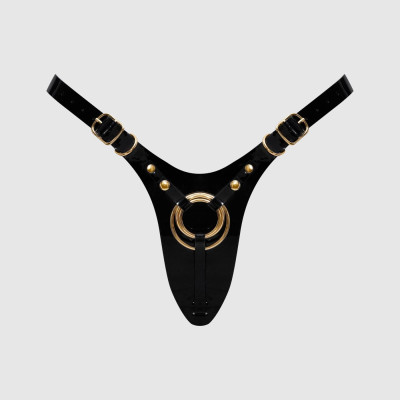 Трусики для страпону Strap-On-Me Leatherette Harness Fabulous - One Size - Black Glossy