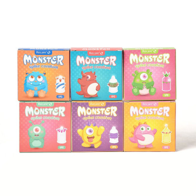 Презерватив Recare Yellow Monster Spike Condom з рядами пухирців та шипів