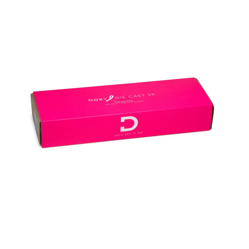 Вібромасажер DOXY Die Cast 3R Hot Pink, дуже потужний, металевий корпус, що перезаряджається.