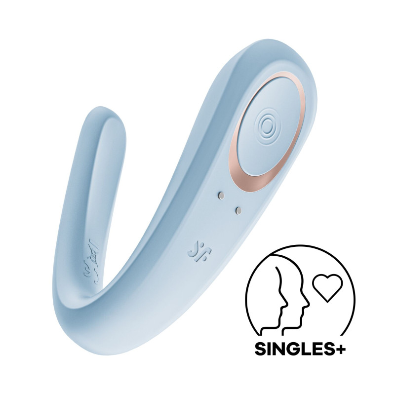 Вібратор для пар Satisfyer Double Classic Light Blue з одним двигуном