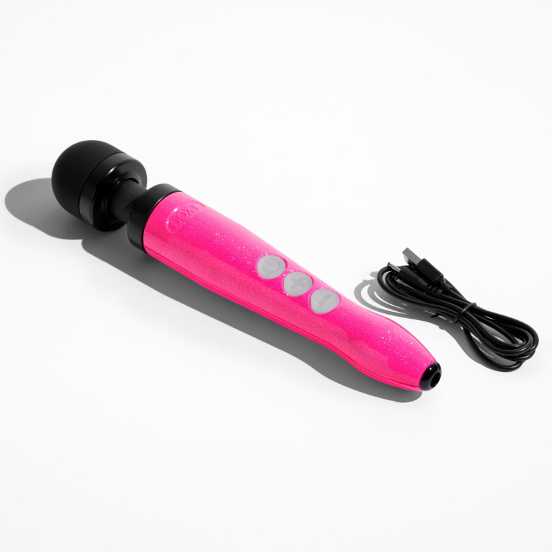 Вібромасажер DOXY Die Cast 3R Hot Pink, дуже потужний, металевий корпус, що перезаряджається.