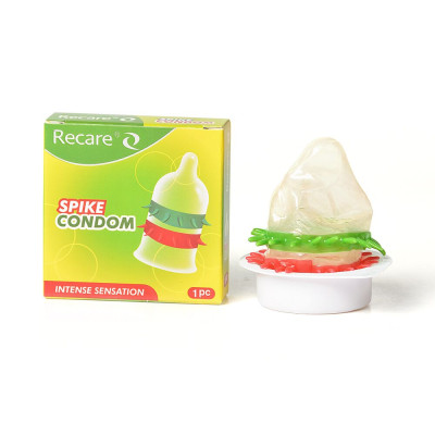 Презерватив Recare Spike Condom Green з рядами шипів
