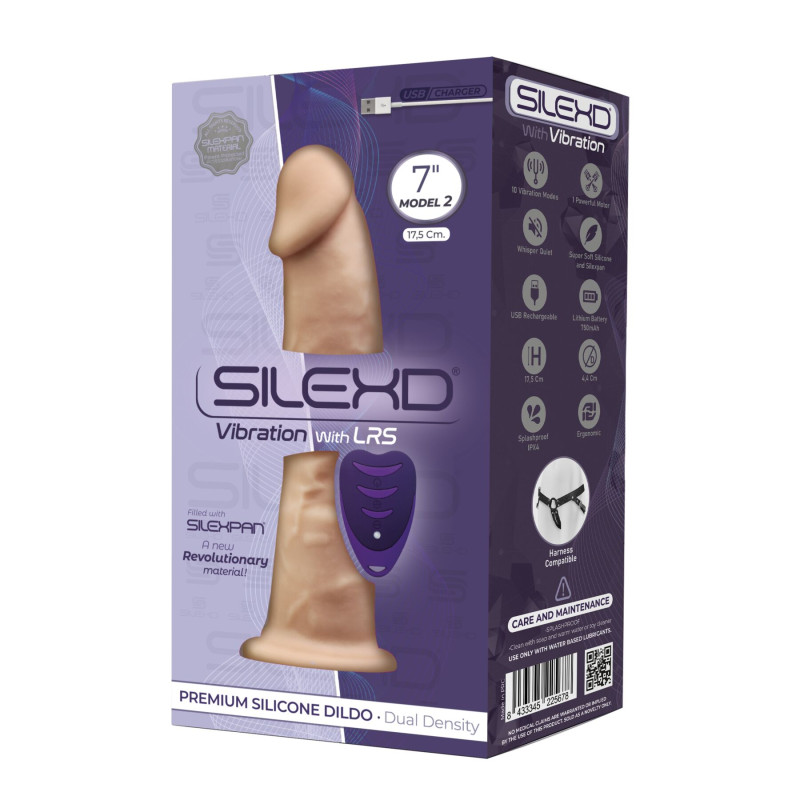 Фалоімітатор із вібрацією SilexD Henry Vibro Flesh (Model 2 size 7in) з пультом ДК, 17.5х4.4 см