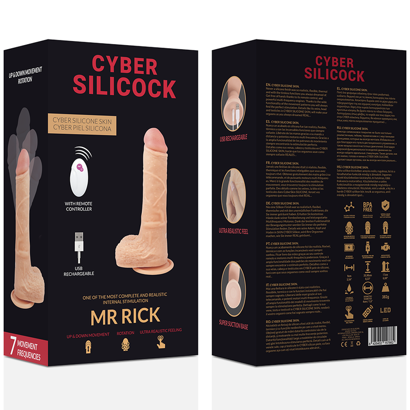 Фалоімітатор з рухливою голівкою та фрикціями Mr Rick CYBER SILICOCK (Іспанія)