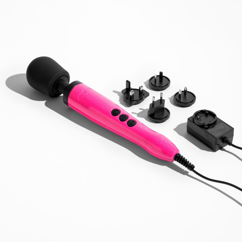 Вібромасажер DOXY Die Cast Massager Hot Pink, потужний, живлення 220В, металевий корпус