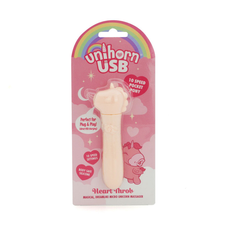 Вібратор-єдиноріжка Unihorn USB Bullet - Heart Throb, віброкуля, USB зарядка