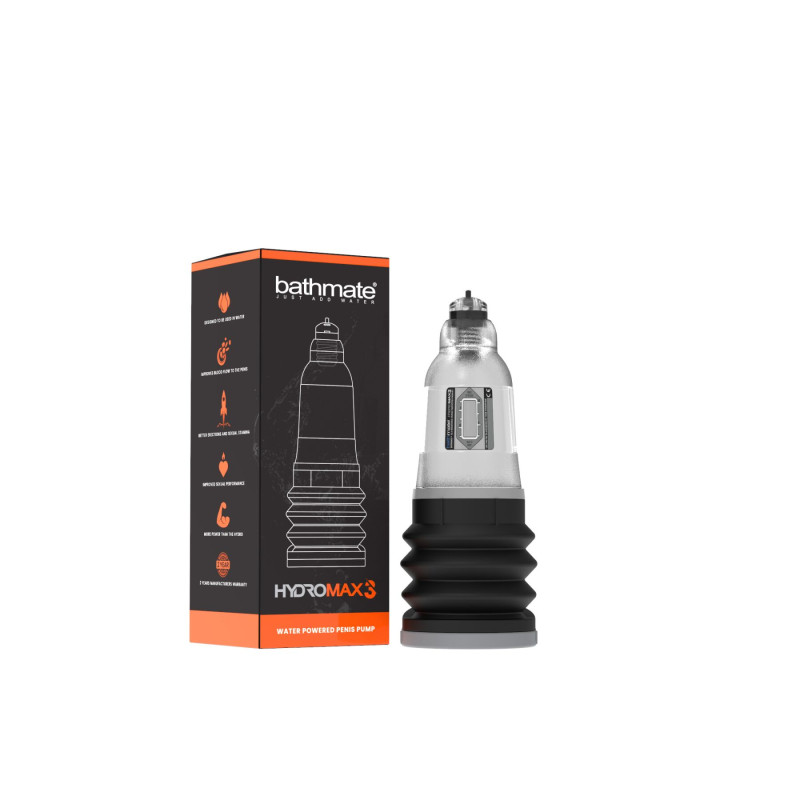 Гідромпом Bathmate Hydromax 3 Clear, для члена довжина до 7,5 см, діаметр до 4,5 см
